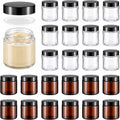 24 Pack 4 oz Glass Cosmetic Jars with Airtight Lids - Amber & Clear