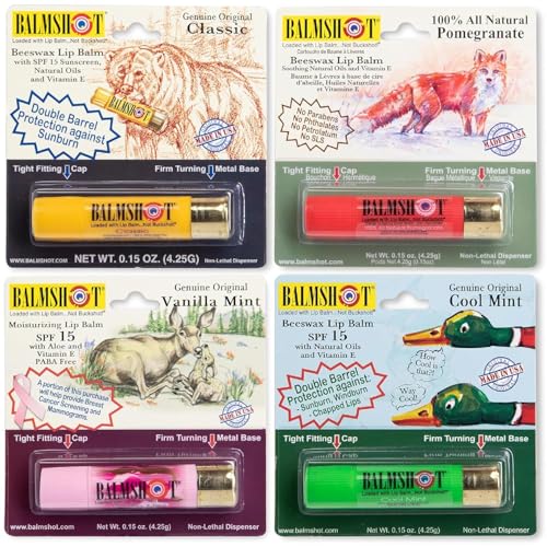 Multipack Lip Balm with SPF 15 - Beeswax, Aloe & Vitamin E, Shotgun Shell Tube