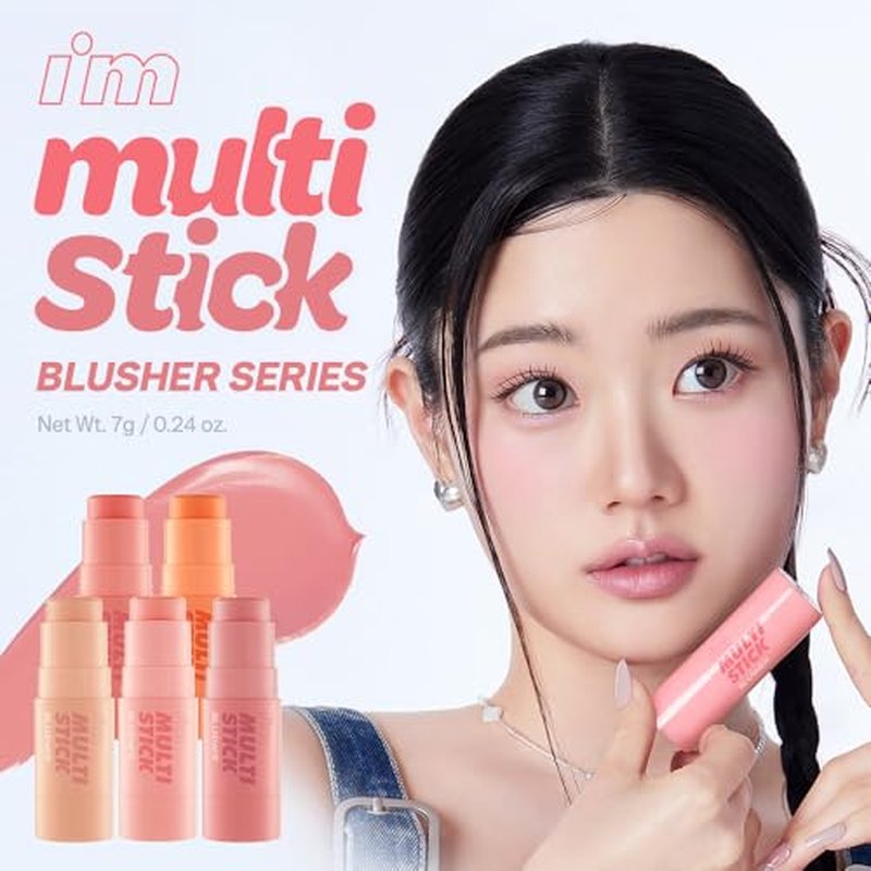 I'M MEME Blusher - I'm Multi Stick 005 Bliss Mauve | Easy Blendable Cream Blush for Natural Look, Multi Blush Stick for Cheek Tint, Face Contour Makeup, and Face Blush, Suitable All Ages, Cute Stuff