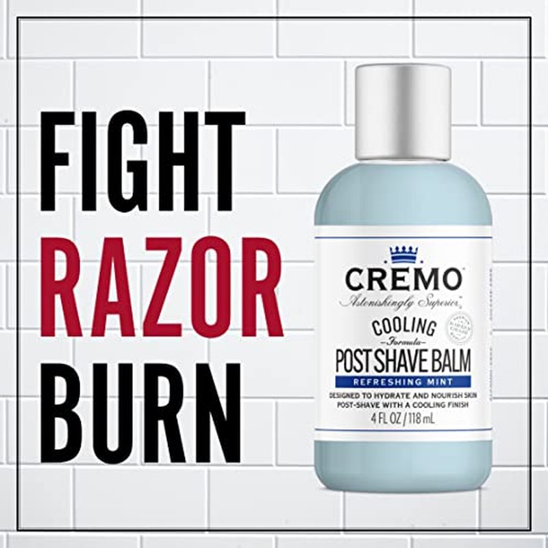 Cremo Cooling Formula Post Shave Balm,Soothes,Cools And Protects Skin From Shaving Irritation,Dryness and Razor Burn,4 Oz,(Pack of 2)
