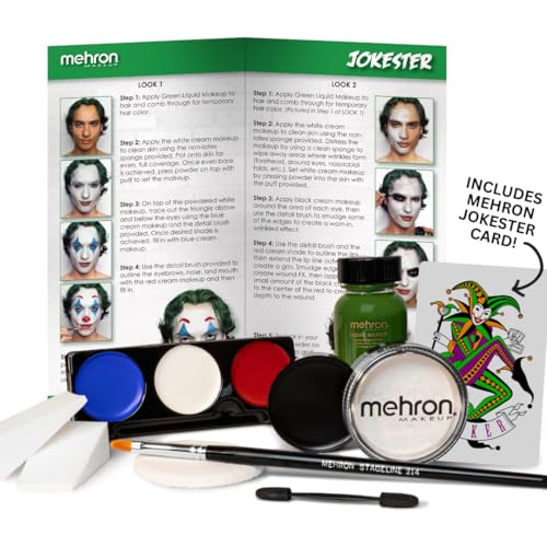 Mehron Makeup Jokester Character Kit - Zombie, Halloween & Cosplay Makeup Set