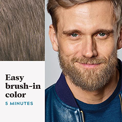Just For Men Mustache & Beard Dye Light Brown M-25 Pack of 2 with Brush, Biotin & Coconut Oil