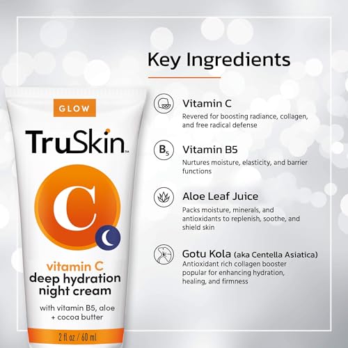 Vitamin C Night Cream with Aloe & Cocoa Butter - 2 Fl Oz Pack of 2