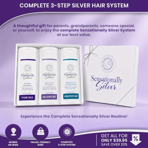 Robin Norwood's Sensationally Silver 3-Step Gray Hair Care Gift Set - Brightening & UV Protecting
