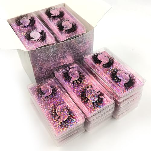 40 Pairs Fluffy False Eyelashes Bulk 10 Styles 12-15mm Natural Look Reusable