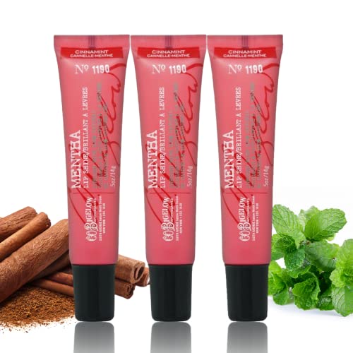 Cinnamint Mentha Lip Shine Balm Trio - Hydrating Natural Lip Gloss Set
