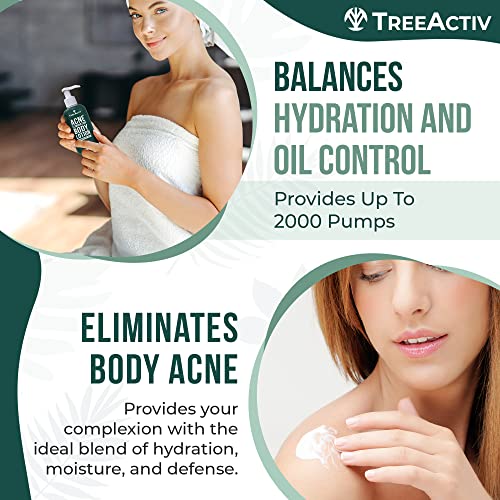 Acne Body Lotion for Clear Skin - Moisturizer with Tea Tree & Cucumber - 8 fl oz