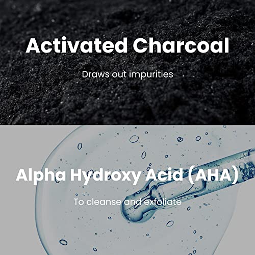 Natural Activated Charcoal Face Wipes - Dual Sided Exfoliating & Makeup Remover - 25 Count - Travel Size