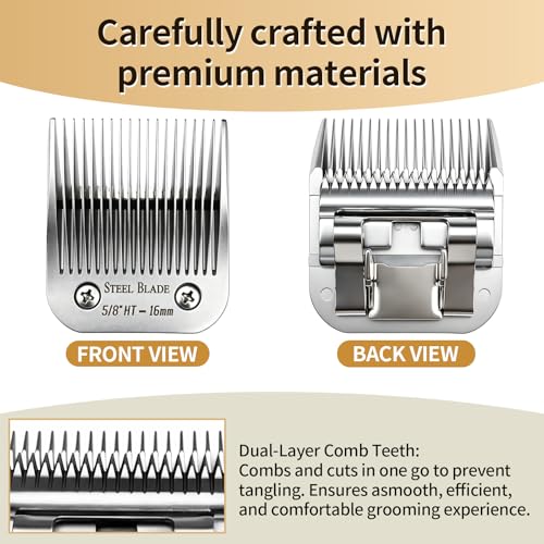 Silver 5/8HT Steel Clipper Blade Compatible with Andis & Oster A5 – 1 Pack Variation of Silver-5/8HT