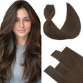 14 Inch Human Hair Tape-in Extensions - #4 Medium Brown, 20pcs 50g, Straight, Reusable, Easy Application