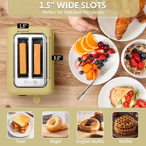2-Slice Toaster with Wide Slots and 7 Shade Settings - Mellow Yellow