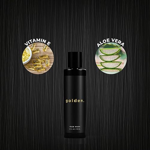 Men's Face Wash with Aloe Vera & Vitamin E - Natural Facial Cleanser for Sensitive & Oily Skin - 4oz