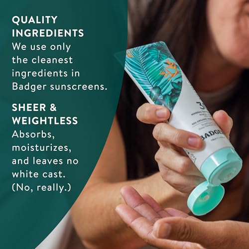 Badger Mineral SPF 30 Sunscreen Lotion - No White Cast, 4 fl oz, Organic, Reef Safe