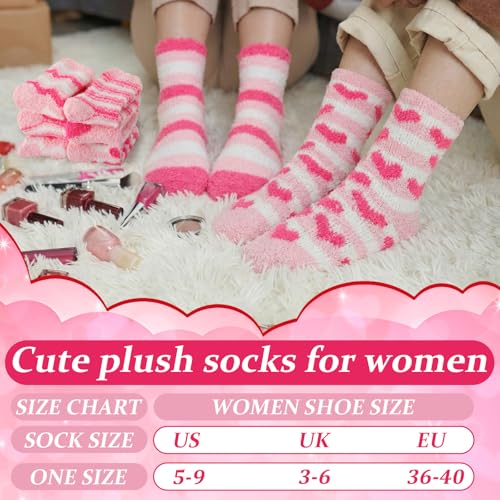 30 Pcs Galentines Gifts Bulk for Girl Women Valentine's Gifts Include 10 Pink Scrunchies 10 Folding Heart Mirror 10 Fuzzy Socks for Women Friends Female Girls Sister Present Birthday