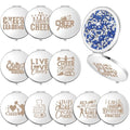 Sintuff 12 Pcs Cheer Compact Mirrors - Silver Cheerleading Accessories