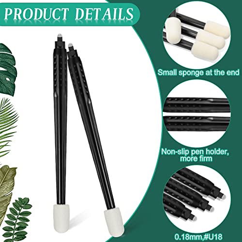 Disposable Microblading Pen Kit with Pigment Sponge - 12 Pcs Professional Eyebrow Tool