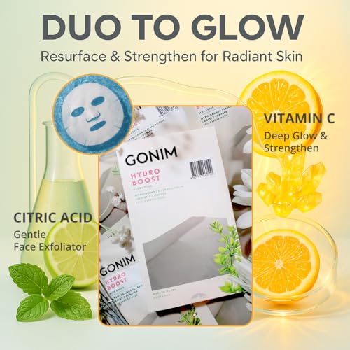 Hydrating Korean Face Mask Sheet with Hyaluronic Acid & Collagen - Pack of 15
