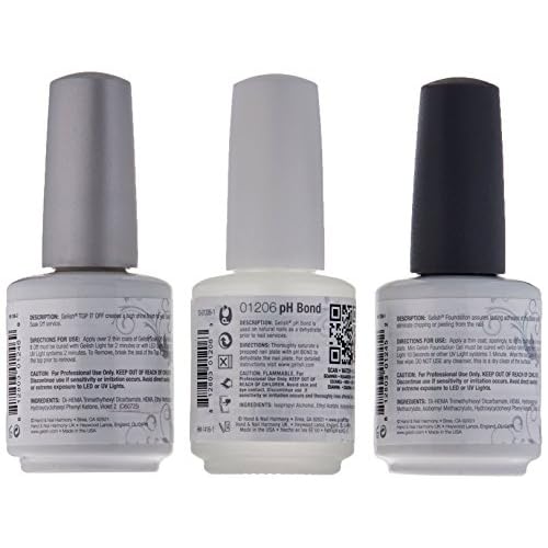 Gelish Terrific Trio Essentials 15 Milliliter Basic Care Soak Off Manicure Gel Nail Polish Kit with Foundation, pH Bond and Top It Off Gel