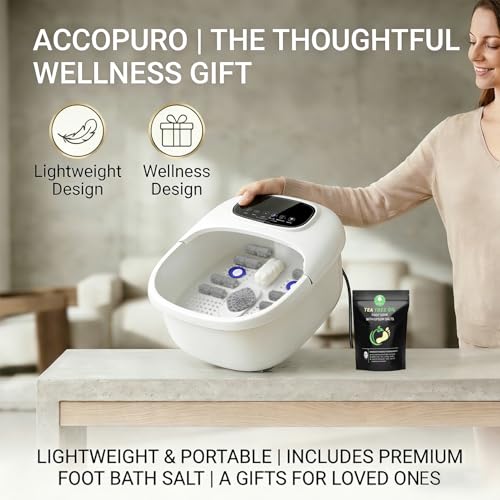 Foot Soaking Tub with Heat UV & Ozone - Milk-White Foot Spa Bath Massager