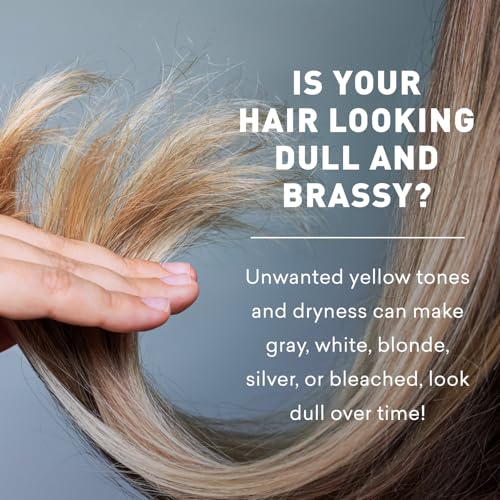 Purple Conditioner for Blonde Silver Hair - Eliminates Brassiness, Hydrates & Repairs - 8 oz