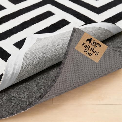 Gorilla Grip Felt Rug Pad 8x10 FT with Rubber Backing - Non Slip Cushion, Thick & Durable