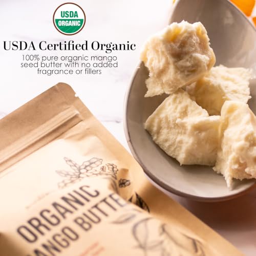 Organic Mango Butter - USDA Certified Raw Unrefined Body & Hair Moisturizer - 8 oz - Variation of THIS listing