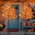 LIGHTSHARE 6ft 2-Pack Lighted Maple Trees with 240 Warm White LEDs Indoor Outdoor Fall Decor