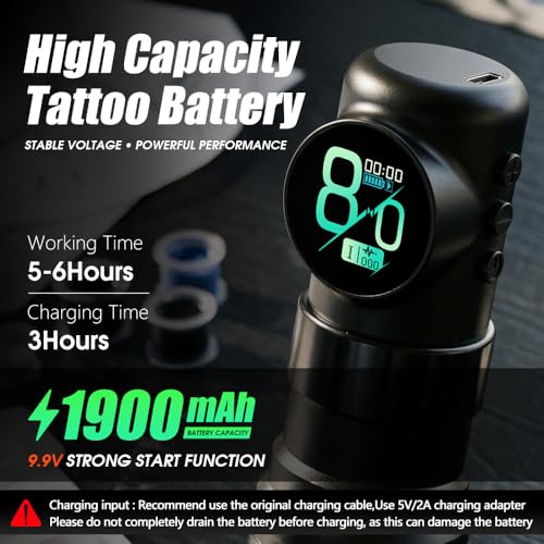 Cordless Tattoo Pen Kit with 1900mAh Battery for Beginners - Gold Variation