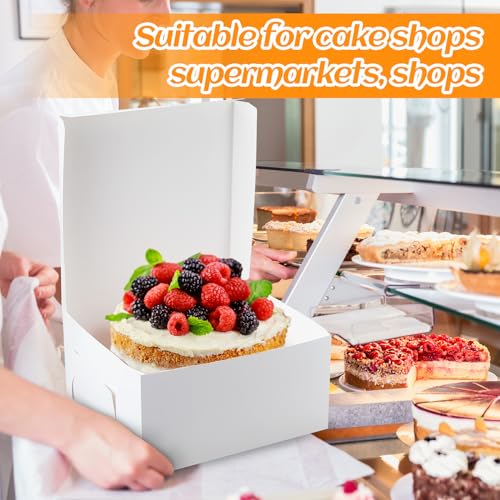 Ireer 50 Pack White Cake Boxes 12 x 12 x 6 Inch - Bakery & Wedding Packaging