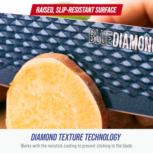 Blue Diamond Sharp Stone 14-Piece Knife Set with Wood Block - PFAS-Free Diamond Textured Stainless Steel Knives