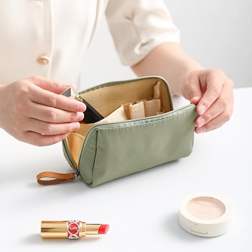 Sage Green Travel Makeup Bag ? Waterproof Cosmetic Organizer with Zipper for Women | Compact Toiletry Pouch (5.9" x 4.5" x 2.5")