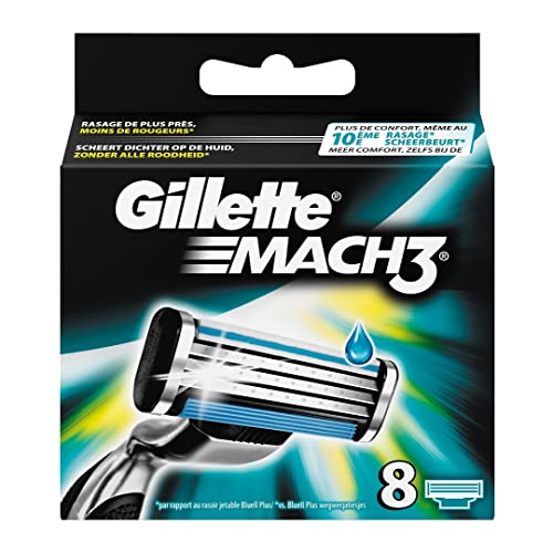 Gillette Mach3 Razor Blade Refills - 8 Count, Compatible with Mach3 Razors