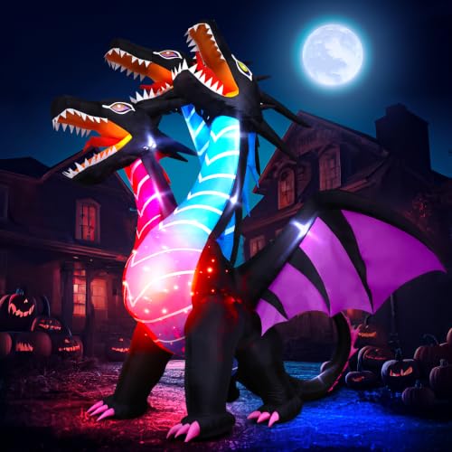 8 FT Tall Halloween Inflatable Dragon Outdoor Decoration with LEDs