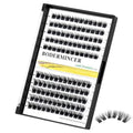 Bodermincer 120 Clusters 10mm+12mm/12mm+14mm Mixed Lash Cluster False Eyelash Individual Cluster EyeLashes Grafting Fake False Eyelashes Eyelash Extension (M01-Black-10mm)