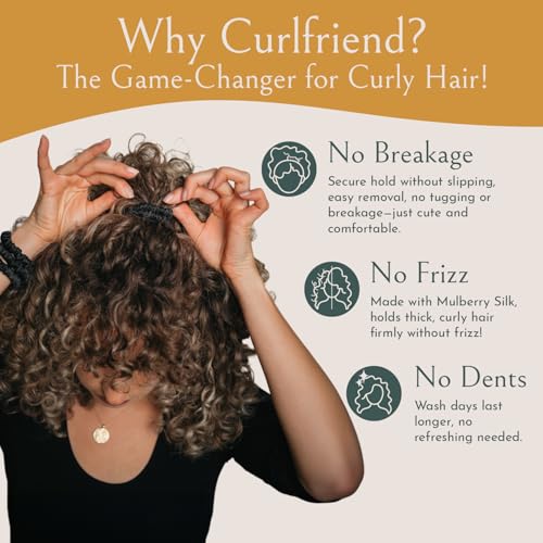 Curlfriend Mulberry Silk Skinny Hair Scrunchies 4 Pack - Honey/Deep Bronde