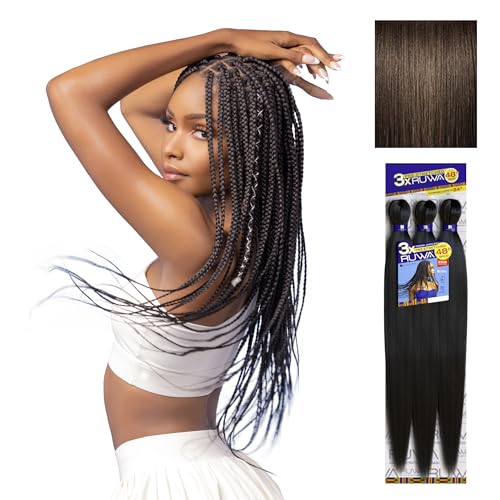 Sensationnel Ruwa Pre-Stretched Braiding Hair 48 Inch - 5 Pack, Medium Brown