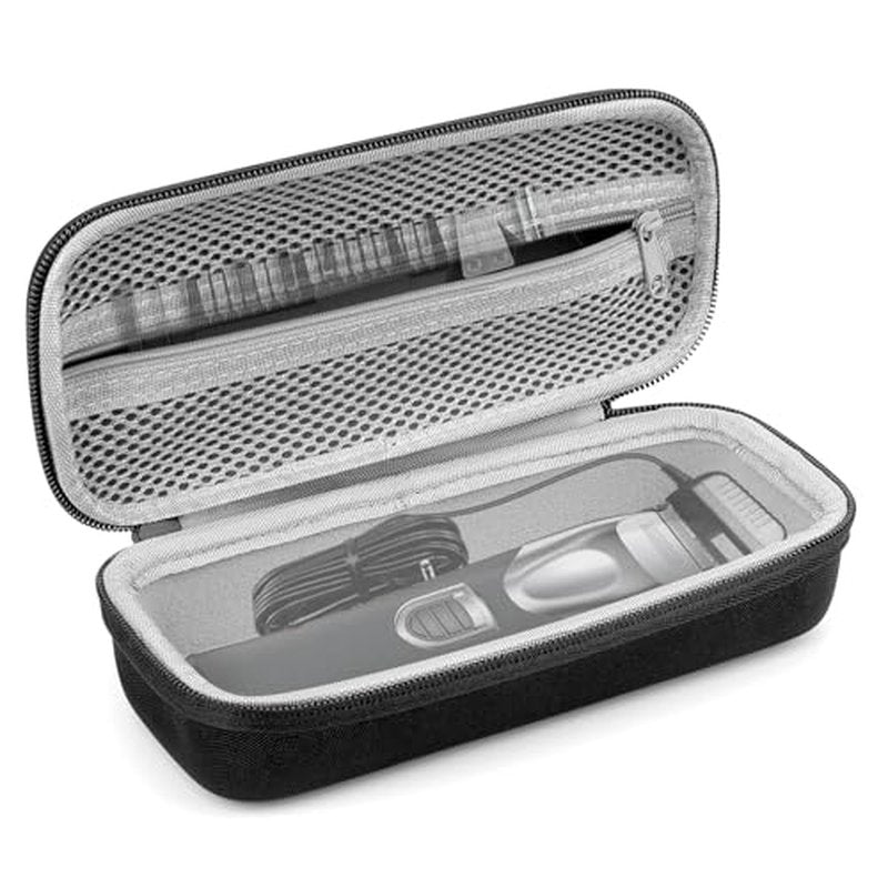 Linkidea Durable Travel Case Compatible with Wahl USA Pro Series 3026018, Manscaper Model 5708, Beard Trimmer Grooming Accessories Organizer, Portable Storage Box (Black)