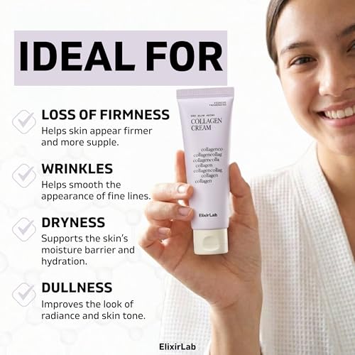 Korean Collagen Moisturizer with Peptides & Niacinamide - Anti-Aging Cream for Dry Skin