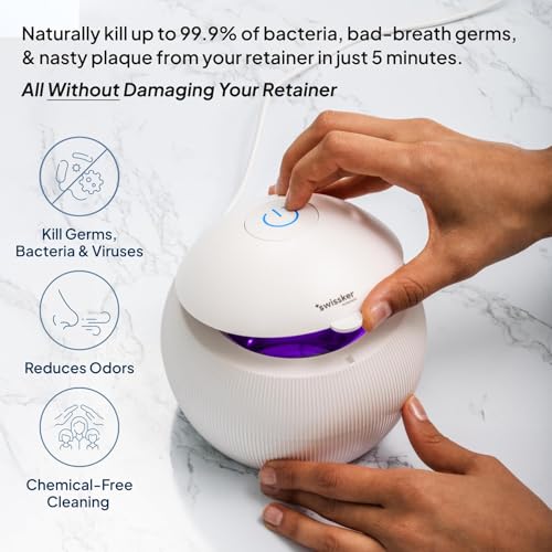 Ultrasonic Retainer Cleaner with UV Disinfection - Deep Clean & Sanitize in 5 Minutes