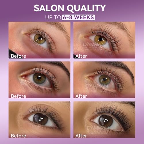 DAMMAN Lash Lifting Kit 7-9 Mins Long Lasting 6-8 Weeks Eyelash Perm Set Low Odor and Low Irritation Professional Eyelash Lifting Kit Natural Look Semi Permanaent Lash Lift Set
