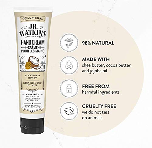 Hand Cream with Shea Butter and Coconut - 3.3 Ounce Pack of 4 - Nourishing & Hydrating