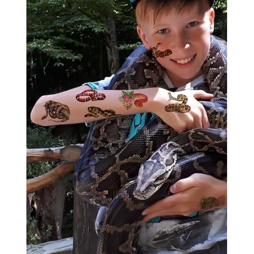 Glitter Animals Tattoos for Kids, 12 Sheets Glitter Dragon Cat Panda Tiger Elephant Panda Giraffe Temporary Tattoos for Kids Animals Themed Party Birthday Party Supplies Gifts Decoration