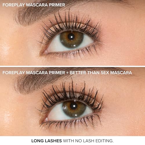 Too Faced Better Than Sex Waterproof Mascara & Foreplay Primer Travel Duo | Includes Better Than Sex Waterpoof Mascara For Lasting Volume, 0.17 Fl Oz + Foreplay Primer For Conditioning, 0.13 Fl Oz