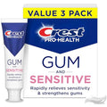 Crest Sensitive & Gum Toothpaste 4.8 oz Pack of 3 - Relieves Sensitivity, Strengthens Gums, Anticavity