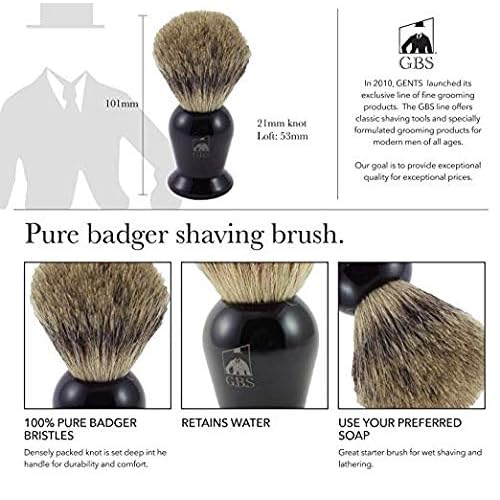 G.B.S Men¡¯s Shaving Set, Black Shavette Barber Replaceable Blade Razor, Shaving Brush with Stand, Ceramic Shaving Mug, Natural Shaving Soap and Leather Case