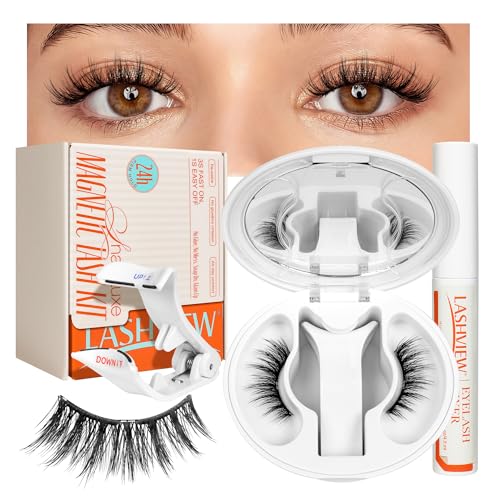 Magnetic False Eyelashes with Applicator AN15 - Reusable Natural Look, No Glue Needed