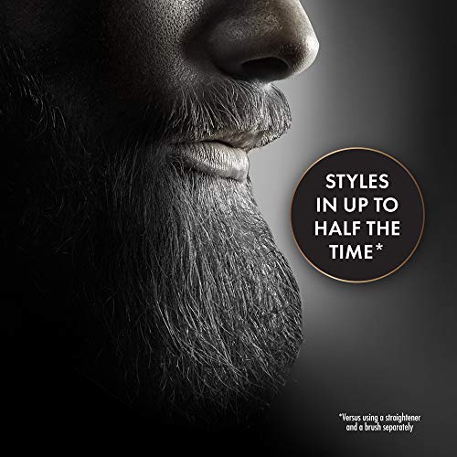 Men's Beard Straightener Brush - Hot Tools Ceramic & Tourmaline, Up to 410°F