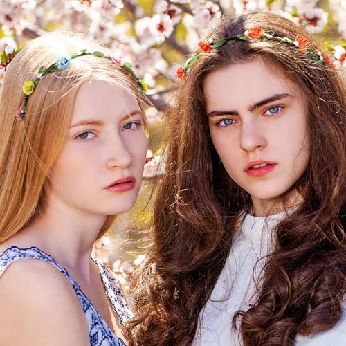 Willbond 48Pcs Flower Headbands Crown Bulk for Women Floral Garlands