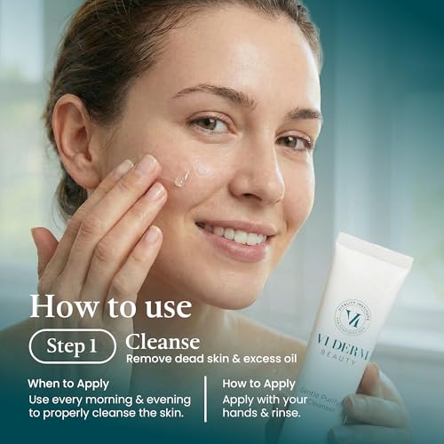 VI Derm Hydrating Gentle Purifying Cleanser ? Face Wash with Aloe Vera, Antioxidants, and Willow Bark, Travel Size Mini Facial Cleanser for Makeup Removal and Sensitive Skin ? 0.75 Fl Oz / 22 mL