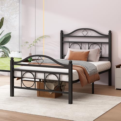 Twin Metal Bed Frame with Storage - Black - Strong & Modern Design